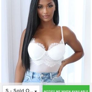 White Fashion Nova Bodysuit